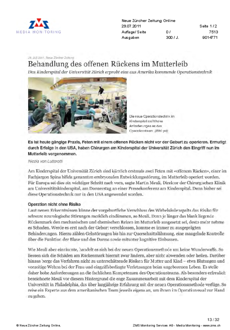 behandlung des offenen ruckens im mutterleib